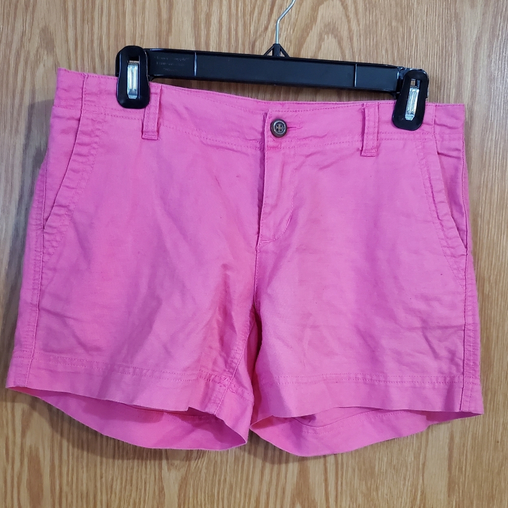 The North Face pink linen blend chino shorts size 2 long